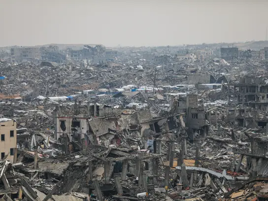 Destroyed city in Gaza