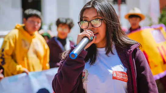 Demonstration arbeitender Kinder in Potosí, Bolivien