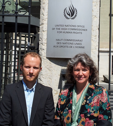 terre des hommes Vorstand Danuta Sacher Kinderrechtsexperte Jonas Schubert bei den UN in Genf