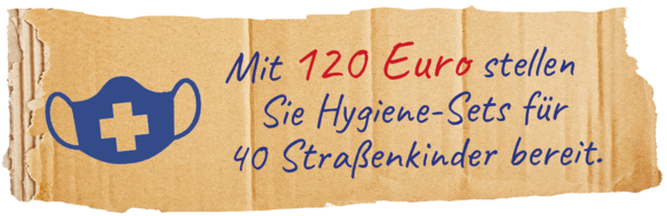 Für 120 Euro gibt es Hygiene-Sets für 40 Kinder