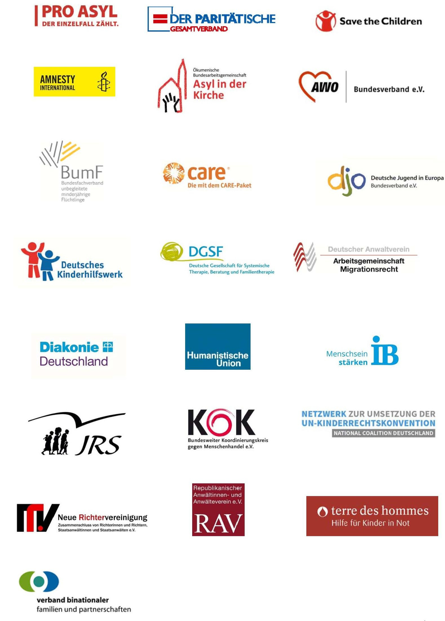 Logos von 22 NGOs