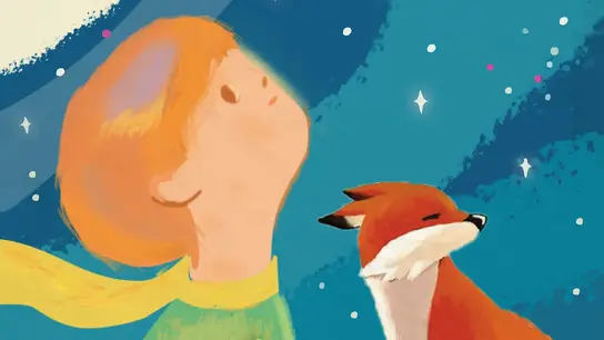 Illustration of the Little Prince with the fox