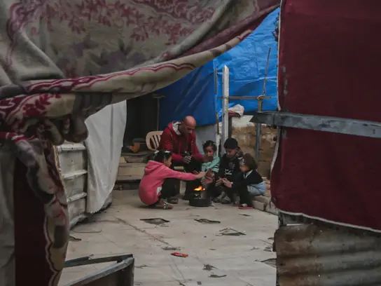 Refugee family in Gaza