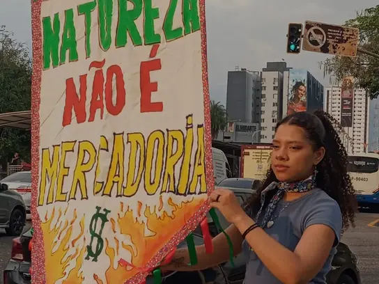 Protestaktion zur Weltklimakonferenz im November 2025 in Belém, Brasilien