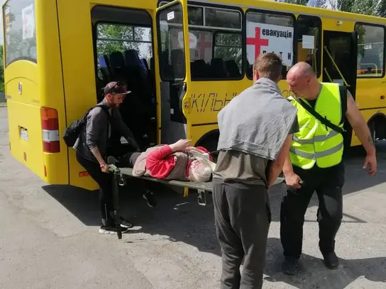 Urkaine: Evacuation of sick and handicapped by the Donetsk region
